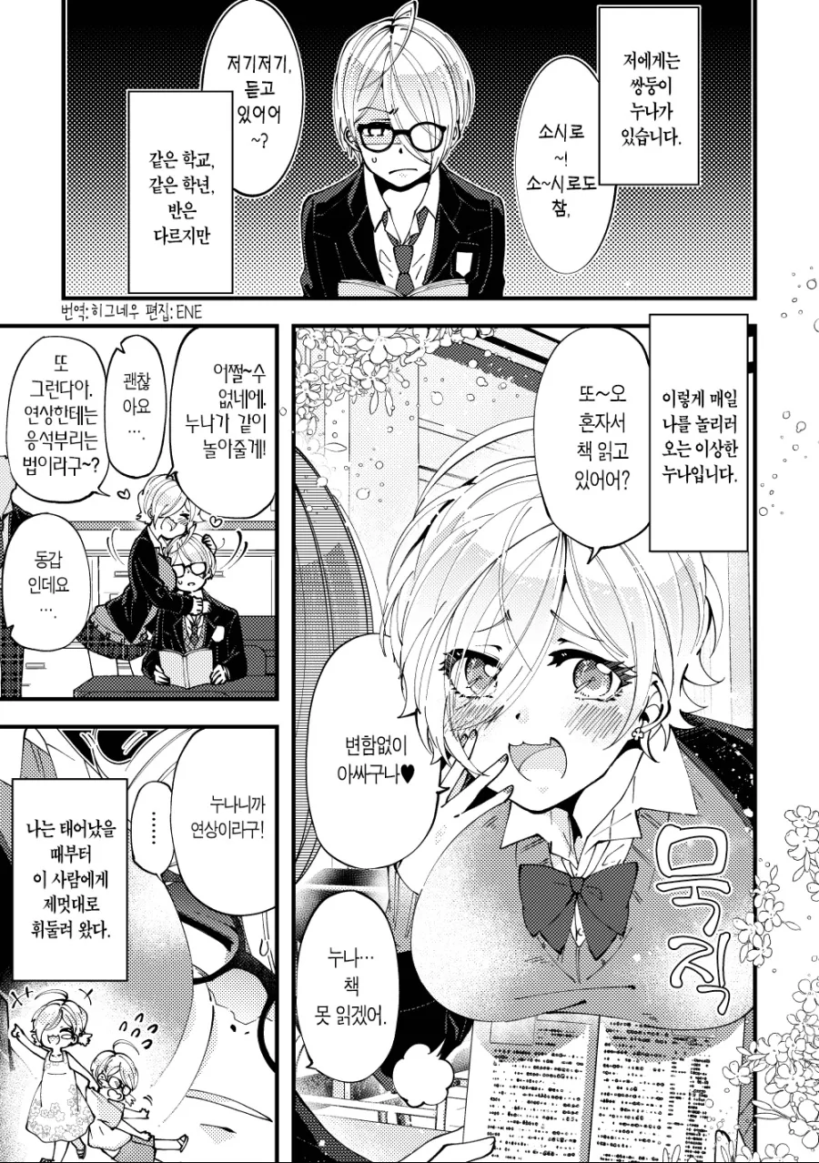 짜증나게 앵기는 누나를 다물게 하는 만화.manhwa