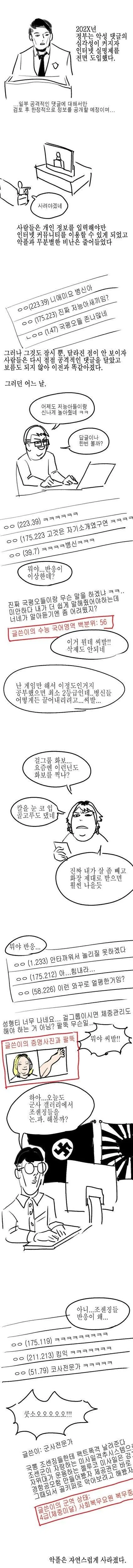 인터넷 실명제 도입되는 만화
