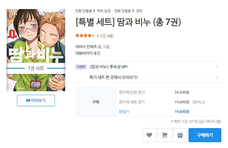 땀흘리는 여자와 냄새맡는 남자의 만화