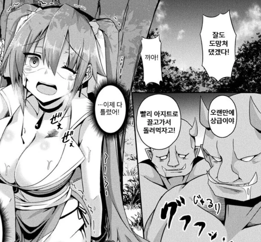 여모험가를 오크한테 구해준 엘프들 만화