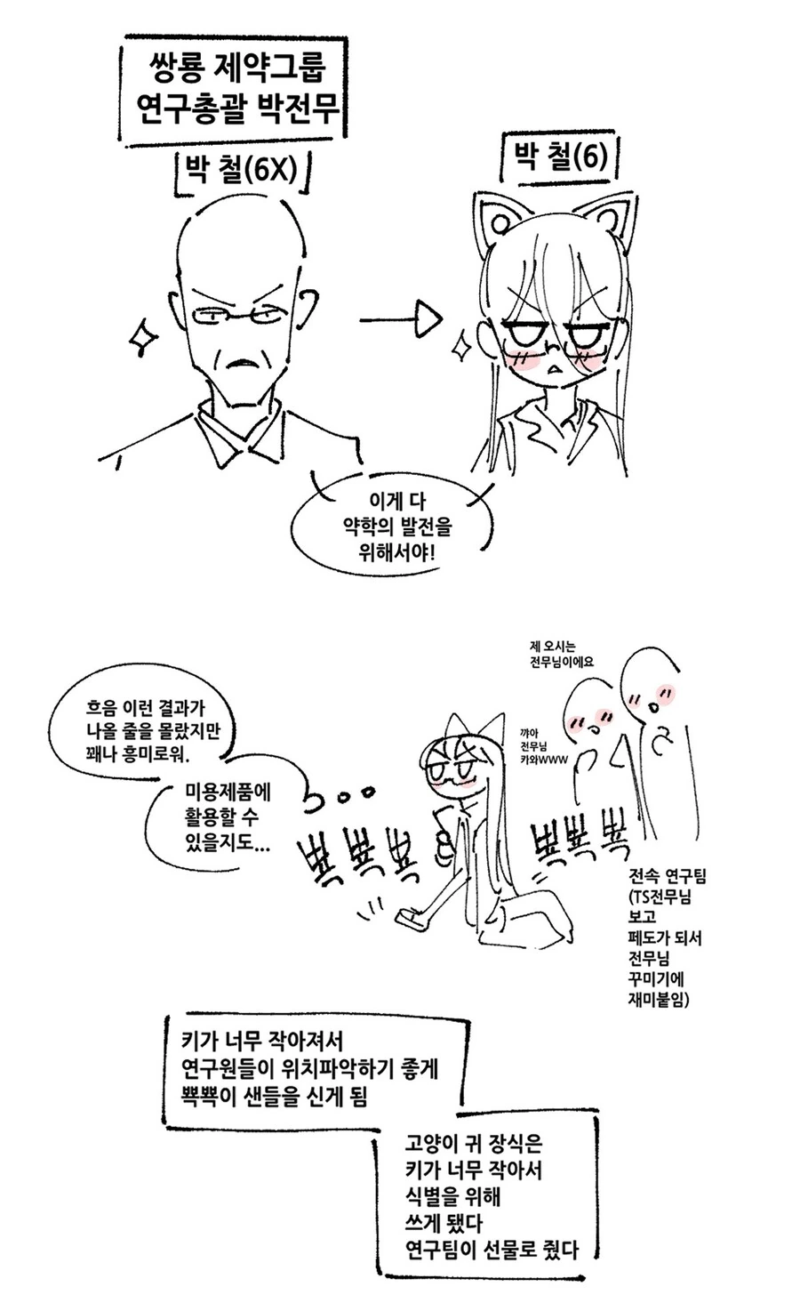제약회사 아저씨들이 조그마한 미소녀로 TS되는 만화 - 이미지 3