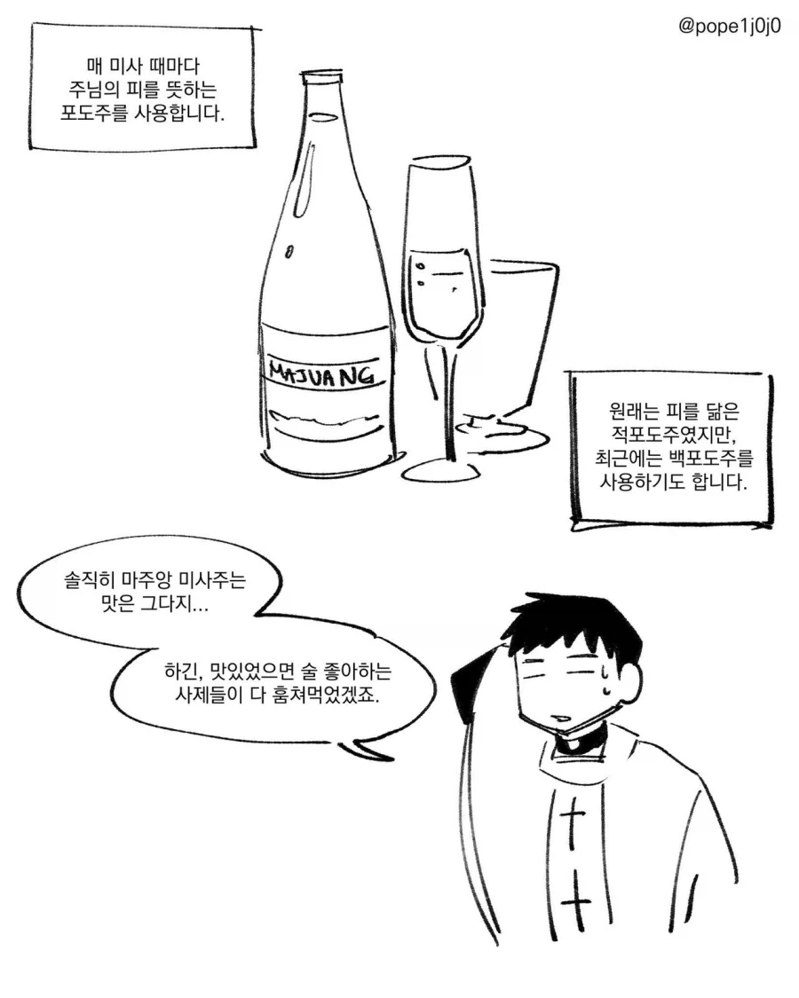 천주교 미사에 백포도주를 쓰는 이유.manhwa
