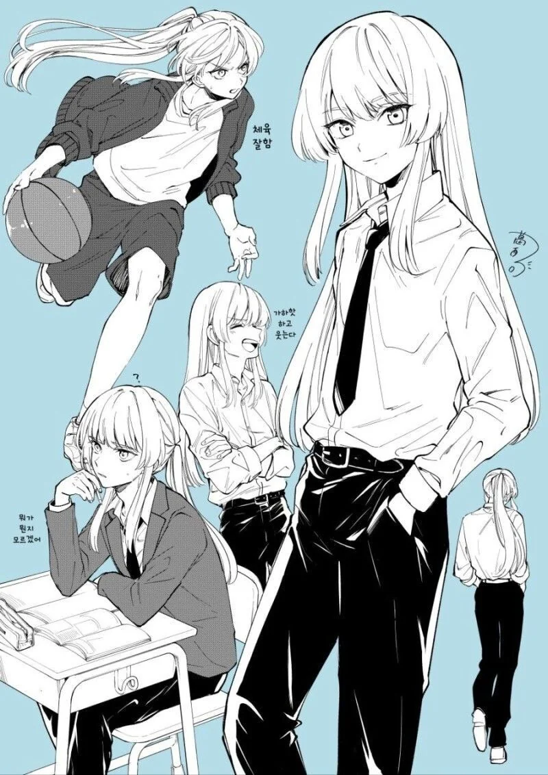 장발의 남자아이 manga