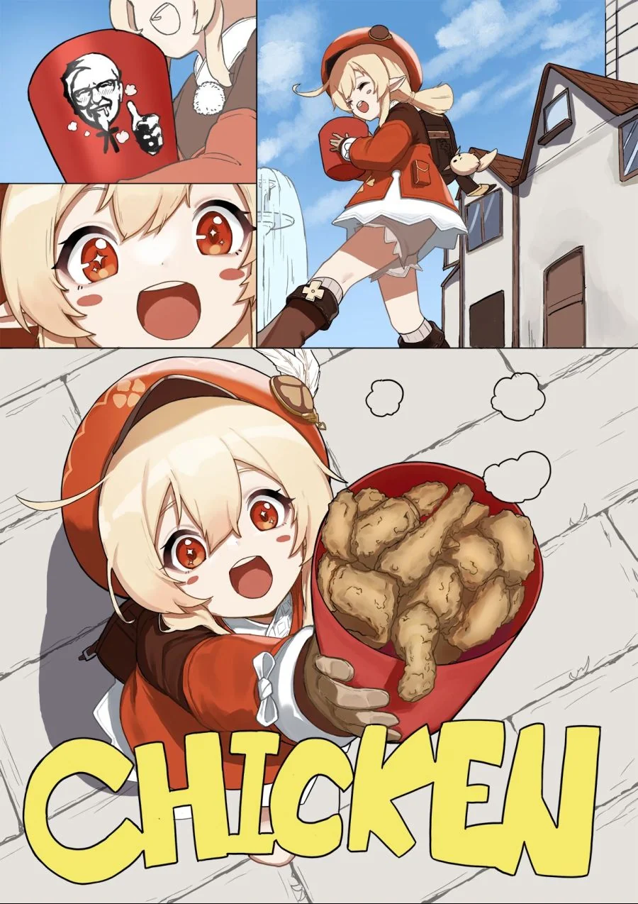 원신)클레가 치킨 사오는 만화.manwha