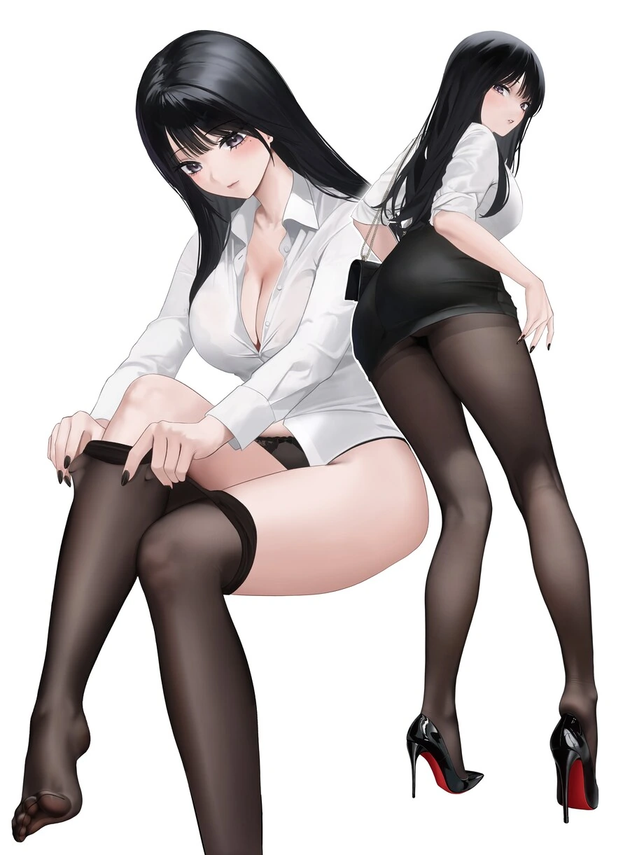 스타킹 신는 회사원 누나