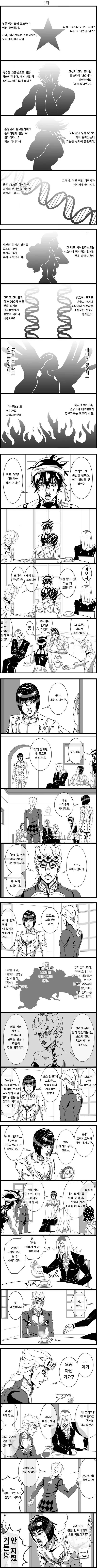 (죠죠) (스압) 상당히 평화로운 죠르노의 보물찾기.manhwa