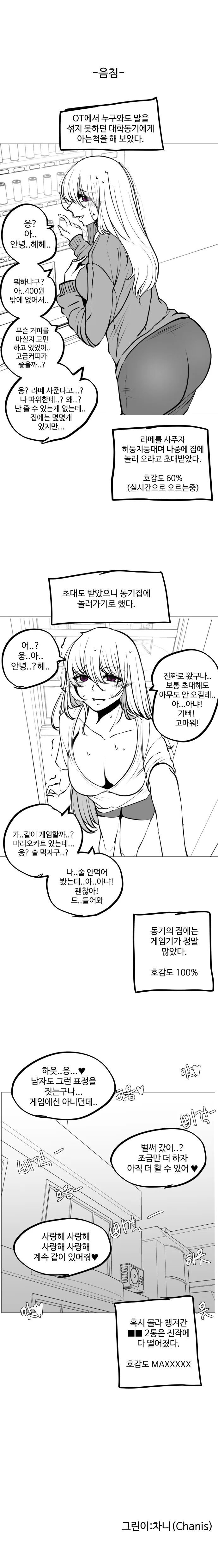 ㅎㅂ) 호감도에 따른 그녀들의 변화(시니컬, 음침녀).manhwa - 이미지 2