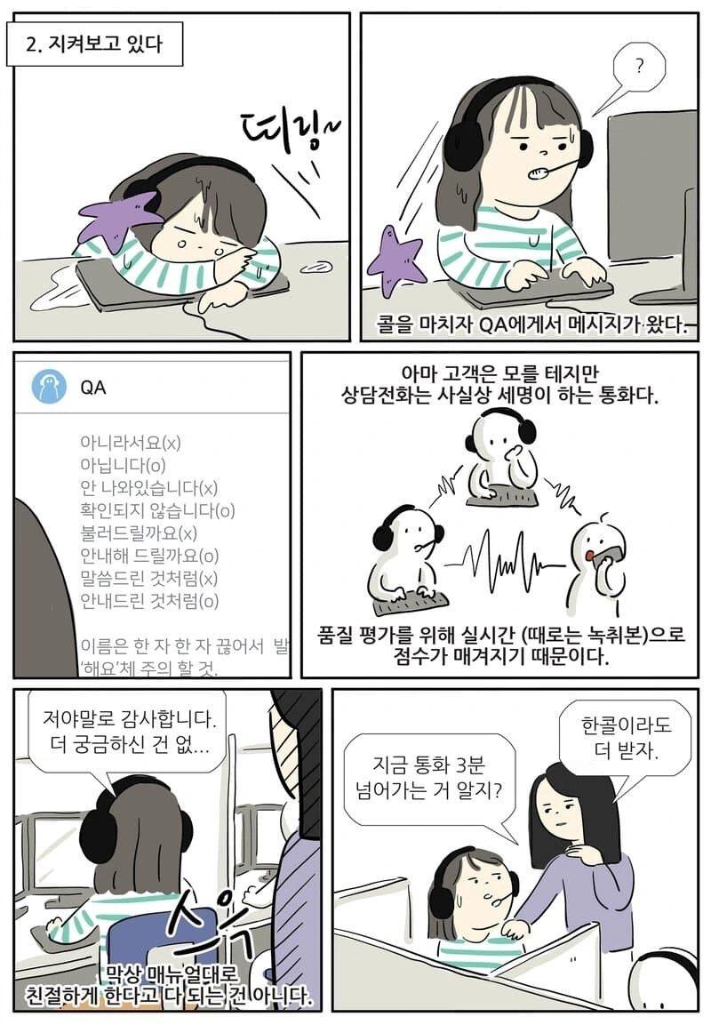 콜센터 알바 경험을 그린 콜센터 현실.manhwa - 이미지 2