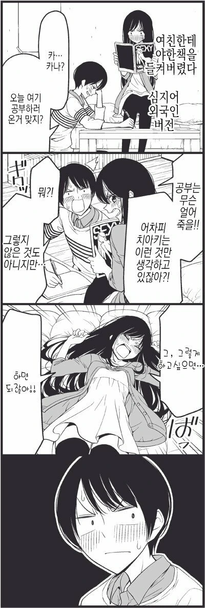 여친에게 ㅇㅎ책을 들키는 만화