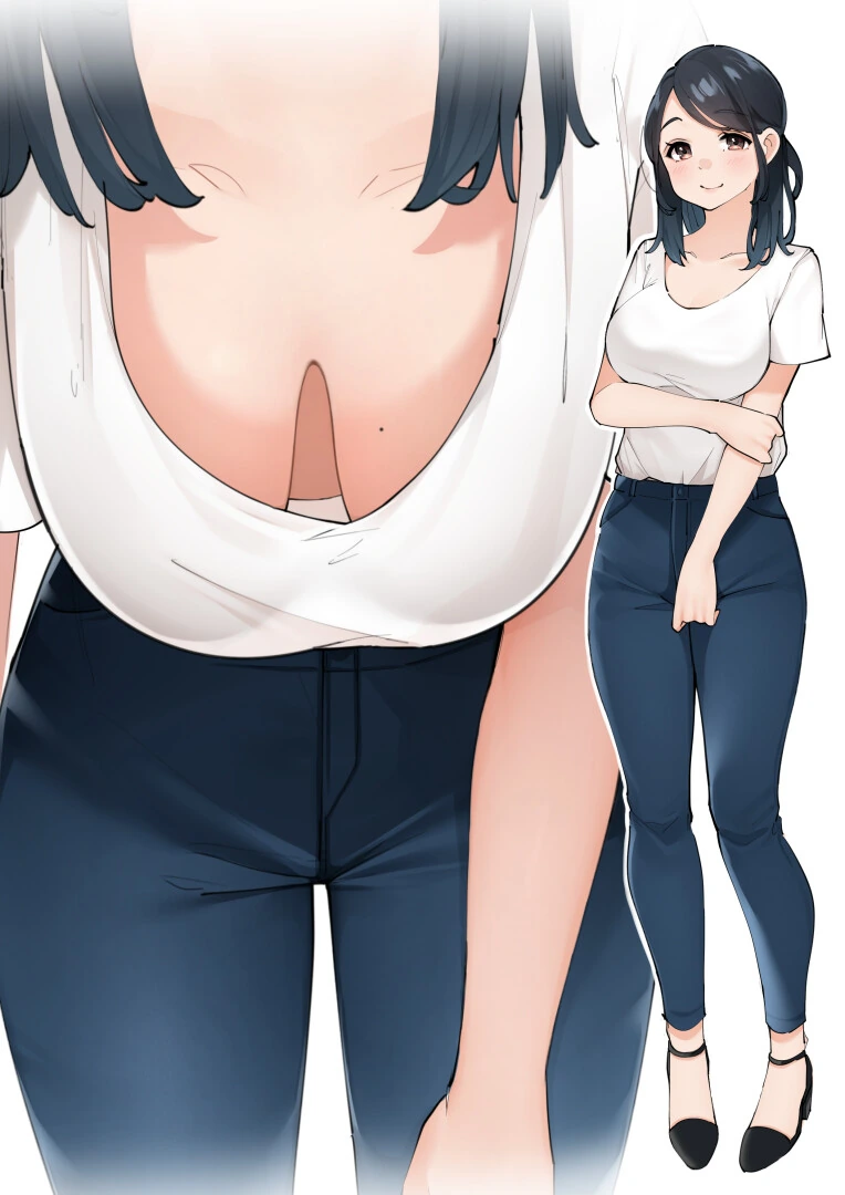 옷을 헐렁하게 입는 여자