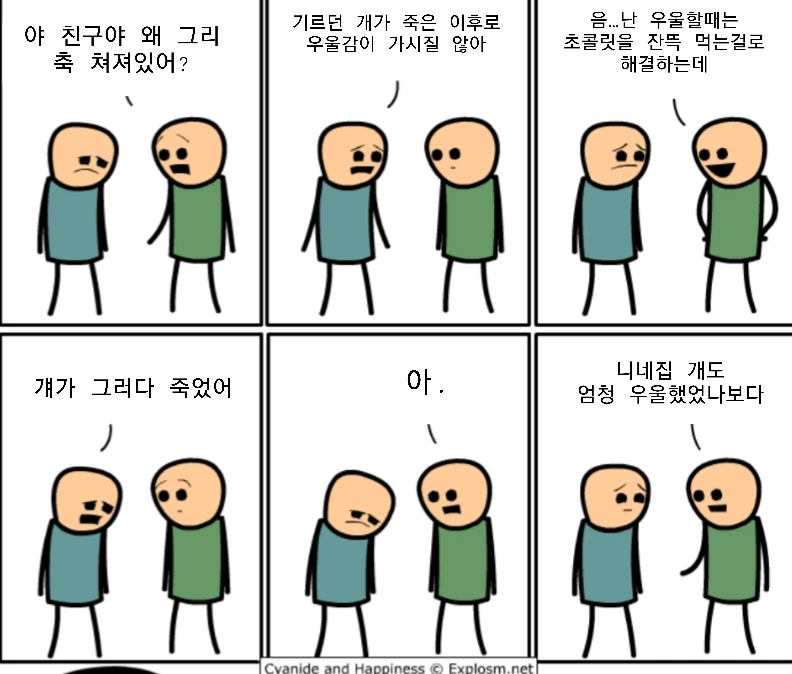 우울한 친구 위로하려다 실패하는 만화