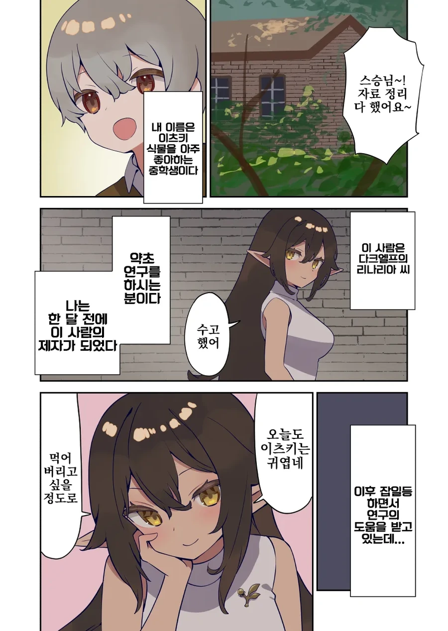 다크 엘프와 남자아이 만화