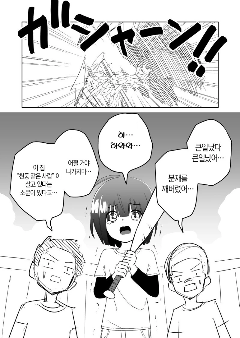 천둥 같은 소리를 내는 집의 누나 만화