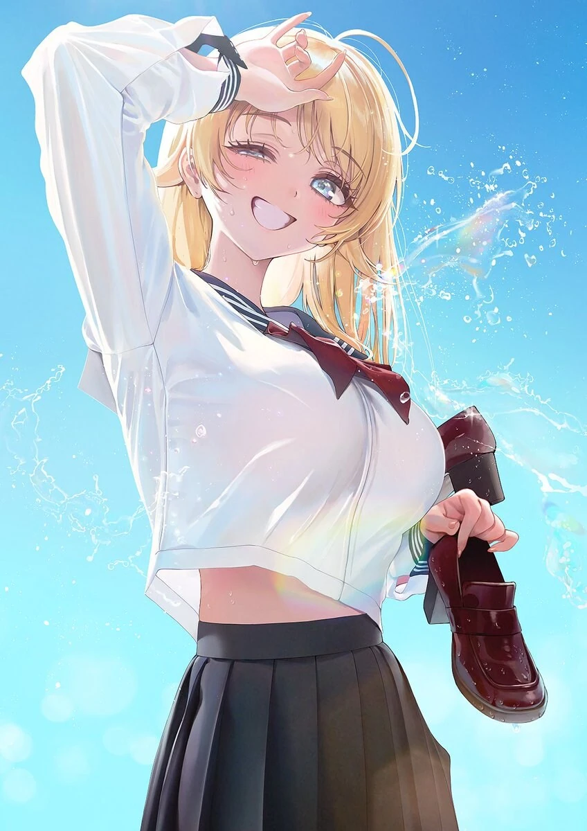 @) 와 젖은 교복 메구루