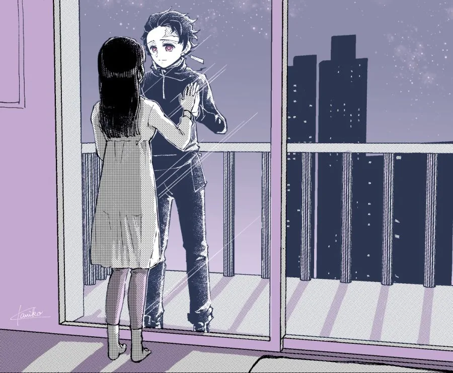 귀멸) 귀멸의 칼날(환생편) : 반인반귀 탄지로와 카나오의 테라스 데이트 - 이미지 3