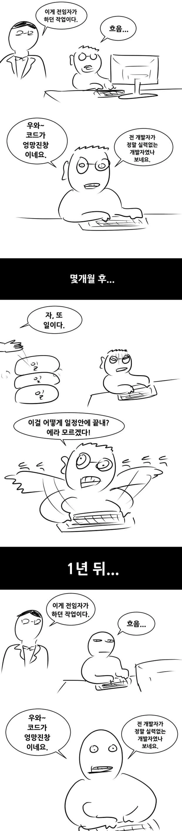 존나 실력 개판이었던 전 개발자 ㄹㅇ Manhwa