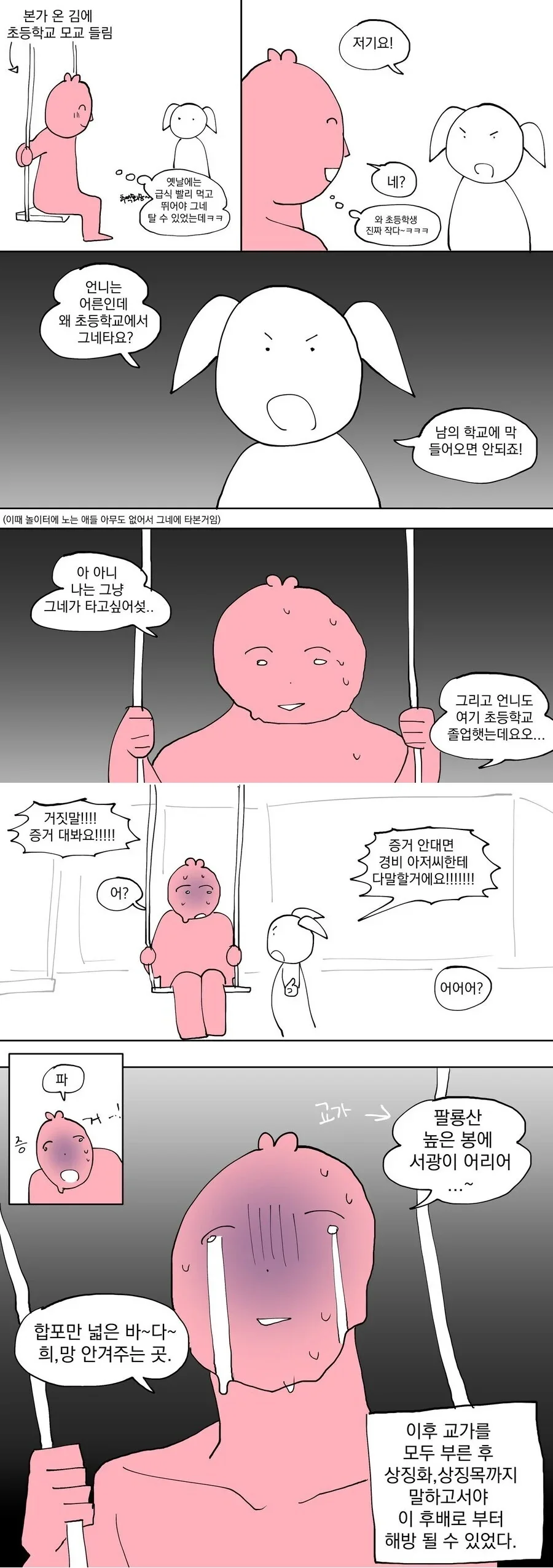 초등학교 들어갔다가 초딩한테 봉변 당한.manhwa