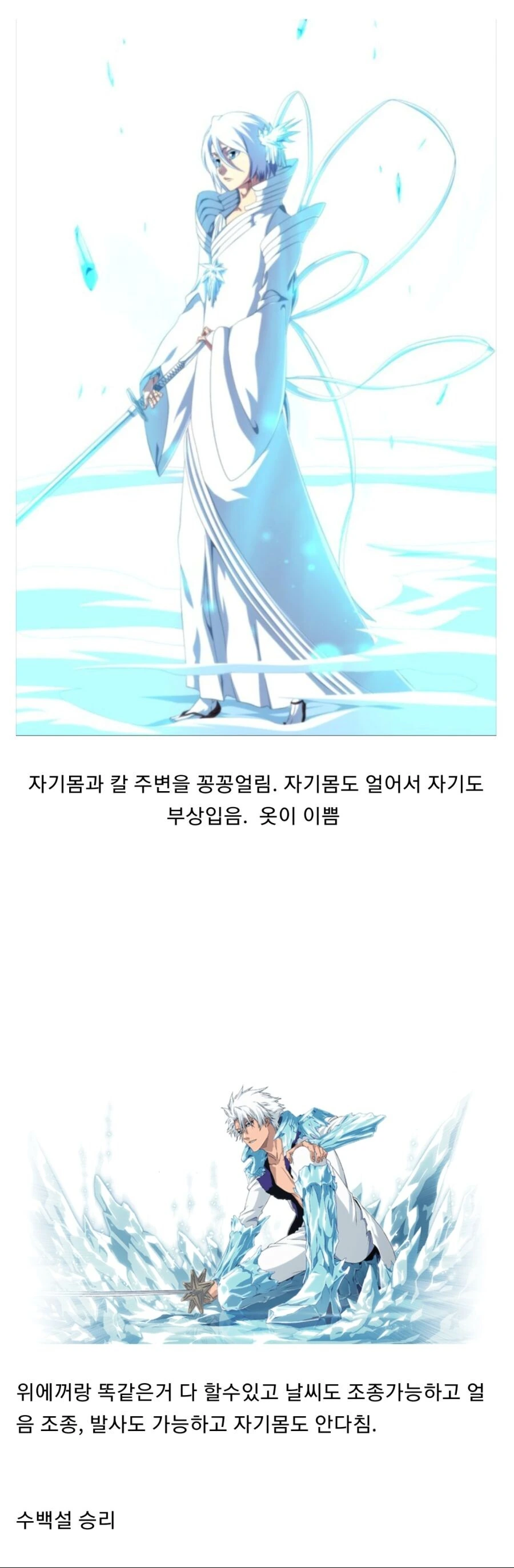 블리치) 수백설 vs 빙륜환