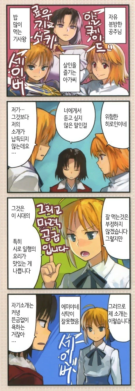 타입문 히로인들이 자기소개하는 만화