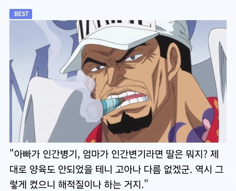 원피스)"아빠는 인간병기, 엄마는 인간변기, 딸은 뭐지?" - 이미지 3