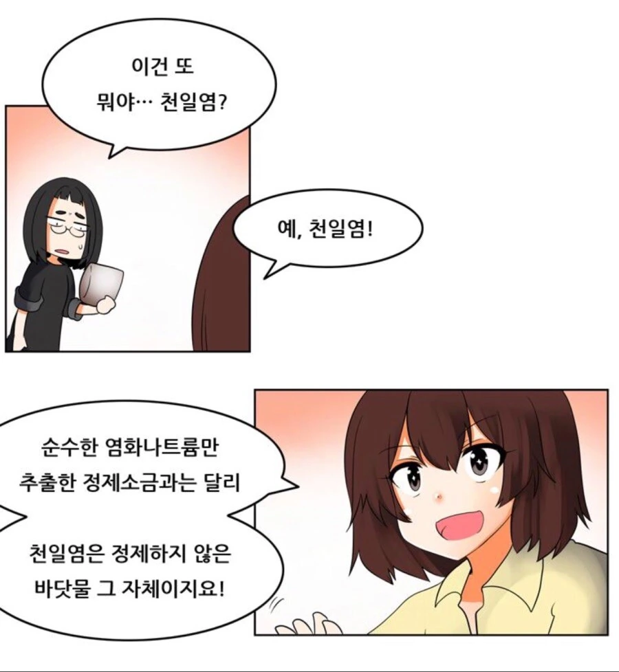 천일염의 우수성 만화
