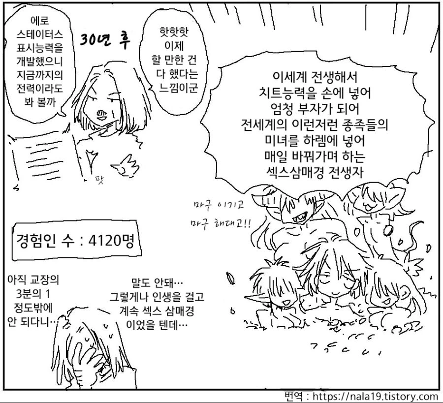 아마하라)이세계 ㅎㄹ 주인이 현실에 패배하는 만화.manhwa