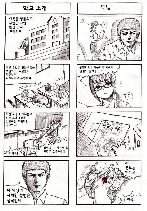 본격 엣날 남자 고등학교 만화.manhwa