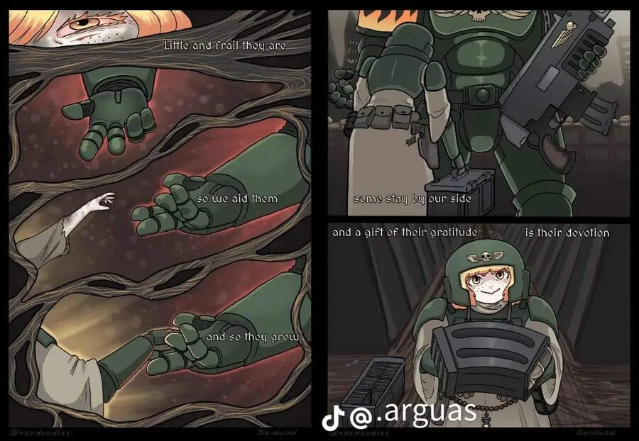 워해머.)작고 귀여운 가드우먼 만화.manga