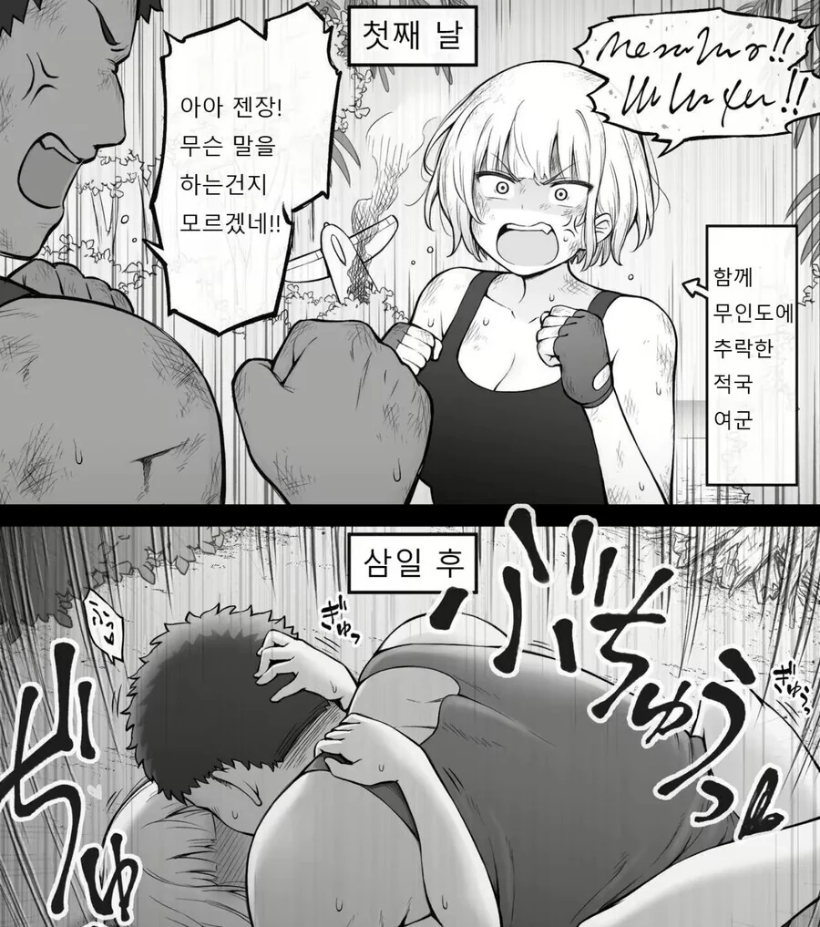 ㅎㅂ) 적군 여군이랑 무인도에 추락한 manga