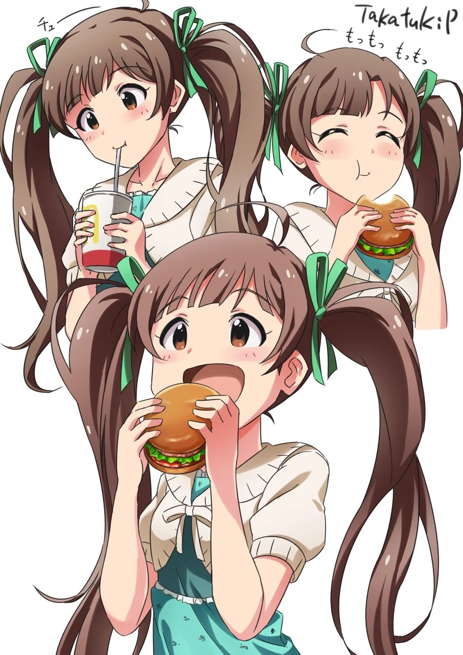 햄버거먹는 세리카